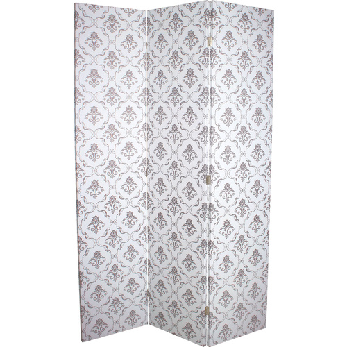 Fleur De Lis 3 Panel Room Divider With Print 120W X 180H
