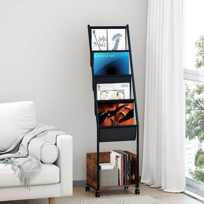 Vinyl Record Stand Storage Rack 39x30x150cm
