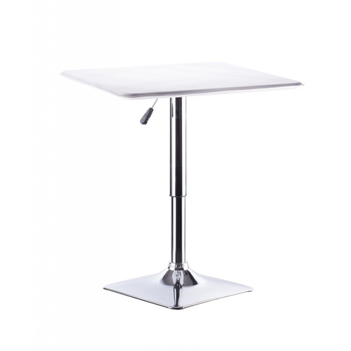  Set of 2 Square White Bar Tables with Gas Lift 
