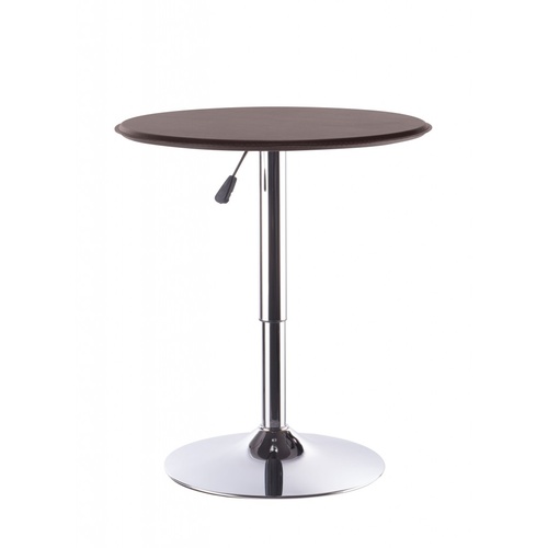  Set of 2 Round Chocolate Bar Tables with Gas Lift e