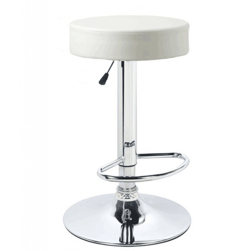Set of 2 White Rota Bar Stools with Gas Lift 