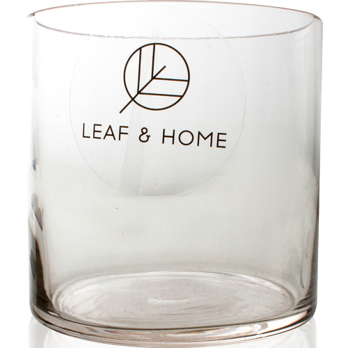 Hand Crafted Cylinder Glass Vase 10cm D x 10cm H