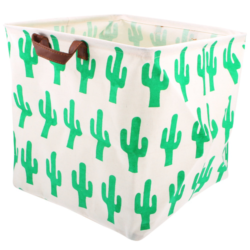 Green Cactus Cube Storage Basket 33 x 33 x 33cm
