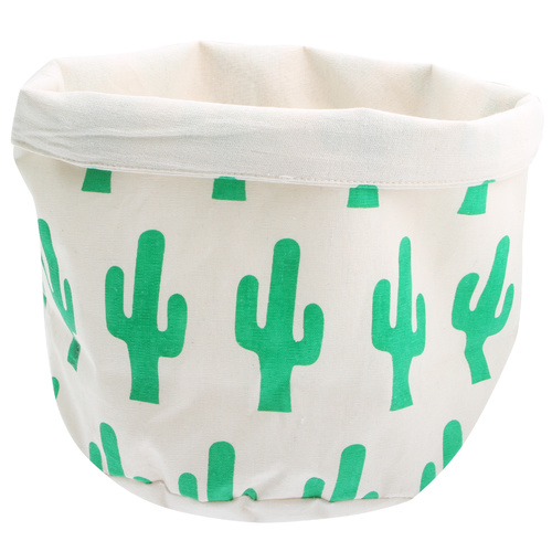 Green Cactus Medium Storage Basket 25 x 25cm