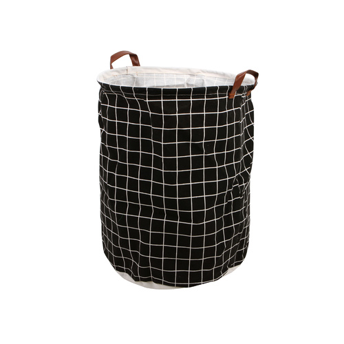 Black Check Large Storage Basket 40 x 50cm