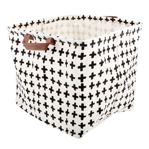 Black Cross Cube Storage Basket 33 x 33 x 33cm