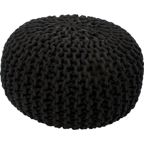Knitted Gumball Pouf Black 50X50X30Cm