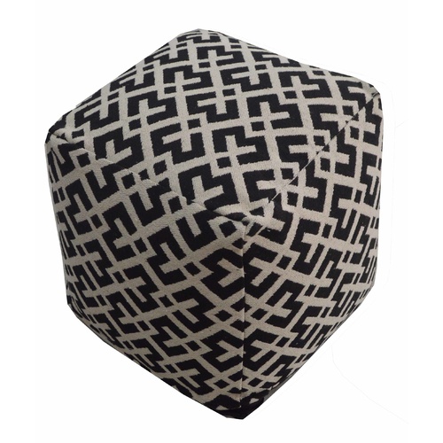 Black Woven Crosses Pouf 40 x 40 x 40cm 