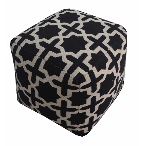  Black Woven Pouf 40 x 40 x 40cm 