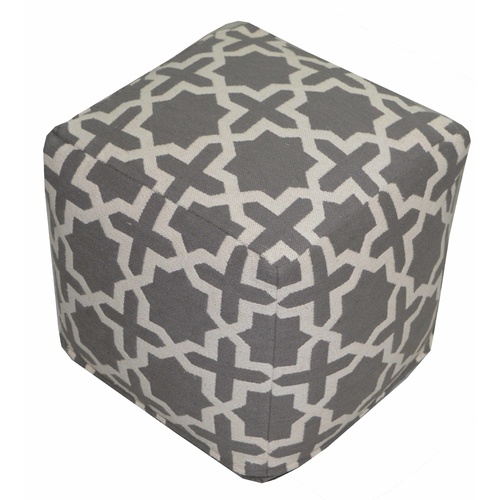   Grey Woven Pouf 40 x 40 x 40cm 