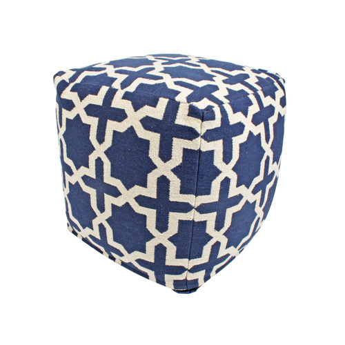  Blue Woven Pouf 40 x 40 x 40cm 