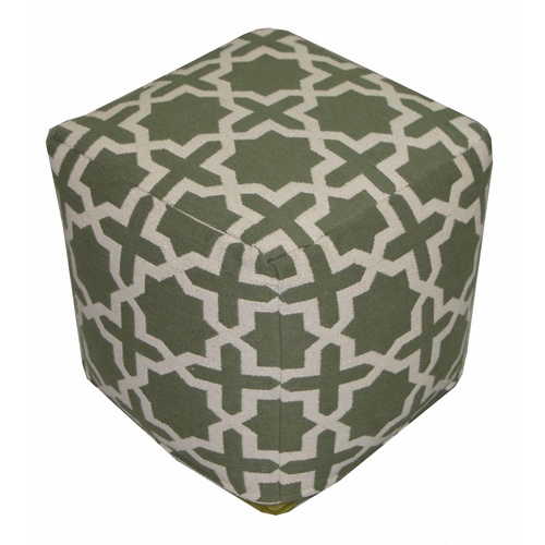  Khaki Woven Pouf 40 x 40 x 40cm 