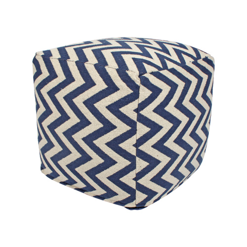 Blue Woven Morrocan Pouf 40 x 40 x 40cm 