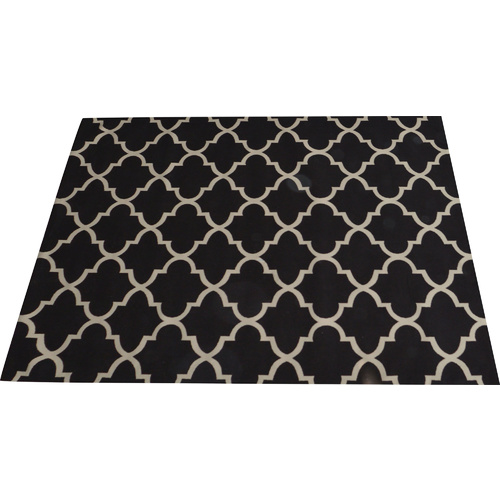 Woven Moroccan Tile Rug Black 200 x 300cm