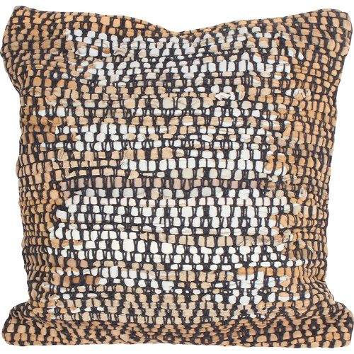 Losoong Cotton Leather Hand Knit Cushion Cover Argyle 45 X