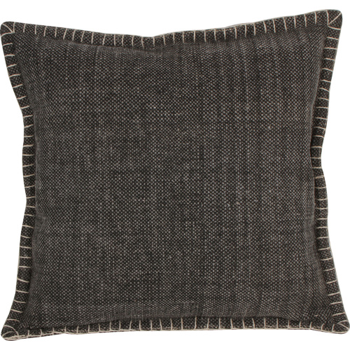 Saddle Square Filled Cotton Cushion 55x55cm Charcoal