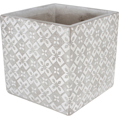 Concrete Pot 11X11X11Cm Square Tuscan Design