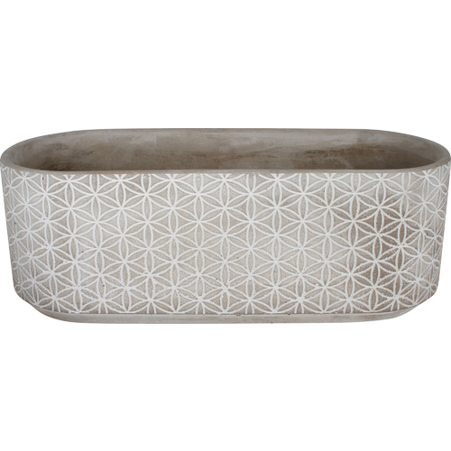 Concrete Pot 29X11.5X10.2Cm Oval Kaleidoscope Small