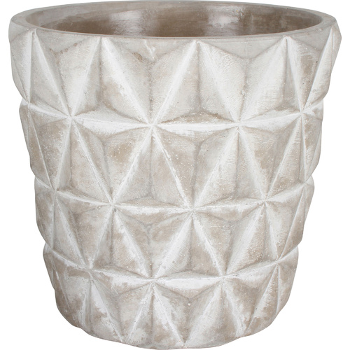 Concrete Pot 14X14X13Cm Round Tapered Pyramid Design