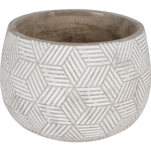 Concrete Pot 14.5X14.5X10Cm Bulb Stripe Diamond