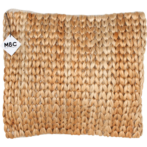 Deno Boho Square Filled Jute Cotton and Denim Cushion 45x45cm