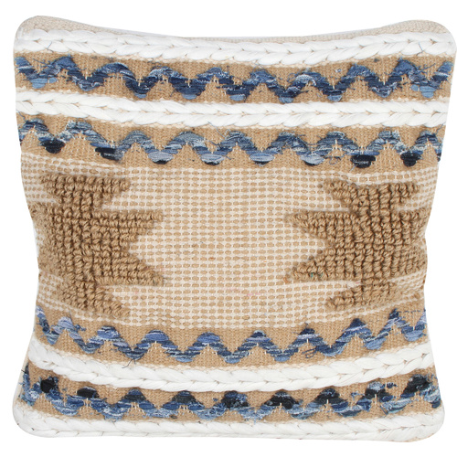 Deno Cushion Jute And Denim 45X45cm