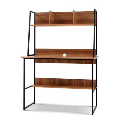 Office Computer Desk Study Table Workstation Storage Bookshelf Walnut