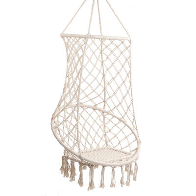Hanging Hammock Chair Swing Tassel Cream