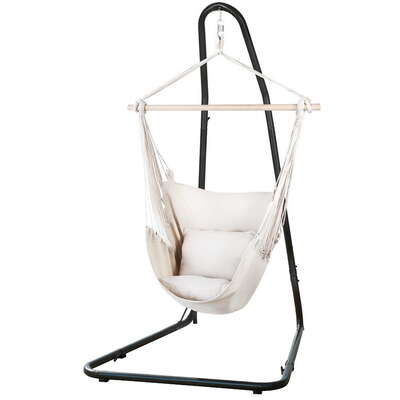 Hammock Chair with Heavy Duty Steel Stand  Comfortable Hanging Chair with Sturdy