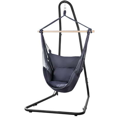Hammock Chair with Heavy Duty Steel Stand  Comfortable Hanging Swing Seat
