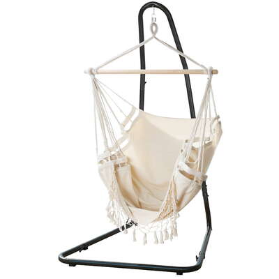 Hammock Hanging Chair with Steel Stand  Comfortable Swing Seat