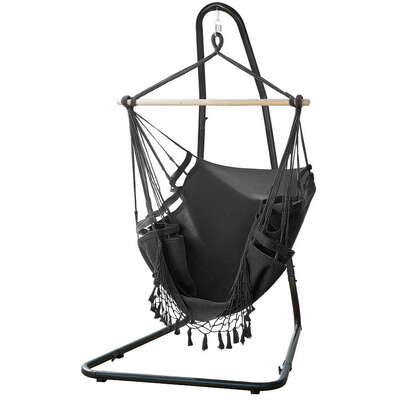Hammock Hanging Chair with Steel Stand  Comfortable Swing Seat with Strong