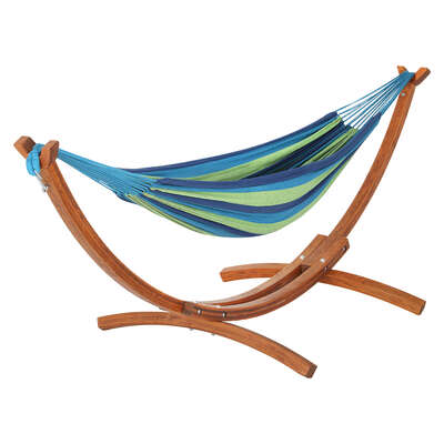 Outdoor Hammock Bed With Wooden Stand Timber Frame for Camping