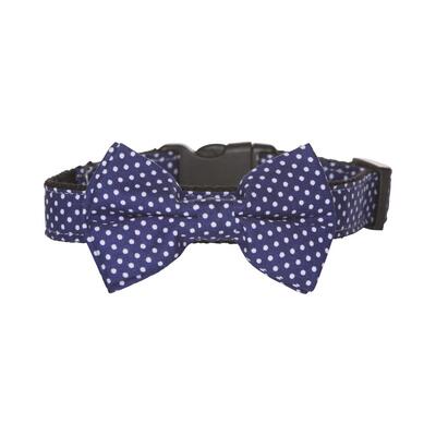 Bow Tie Dog Collar - Blue Dot Size Medium