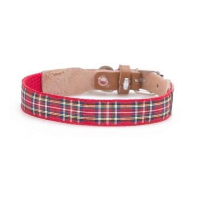 Tartan Red Dog Collar 