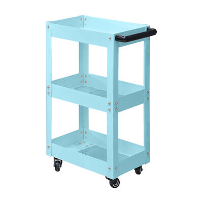 3-Tier Tool Cart Storage Trolley Heavy Duty Mobile Steel Part Organizer Portable