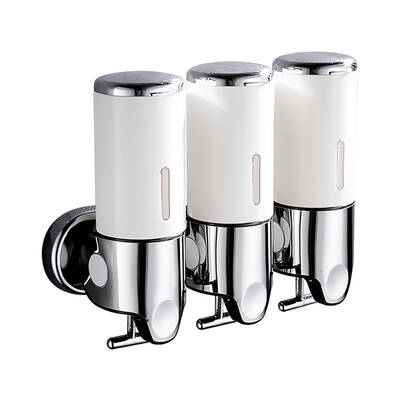 3 Bottles Bathroom Shower Soap Shampoo Gel Dispenser Pump Wall 1500ml White