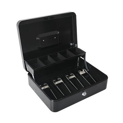Cash Box Deposit Slot Lockable Petty Cash Metal Box Safe with 2 keys Portable
