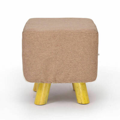 Luxury Chic Fabric Ottoman Foot Stool Rest Pouffe Footstool Padded Seat Wood