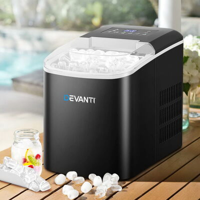 2.1L Ice Maker Machine Commercial Portable Cube Tray Countertop Bar_Black