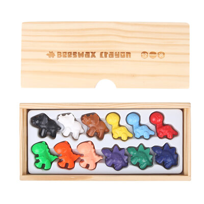 BEESWAX CRAYON -CUTE DINOSAURS -12 COLORS