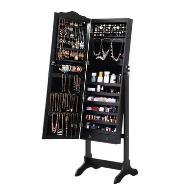 Mirrored Jewellery Dressing Cabinet Black