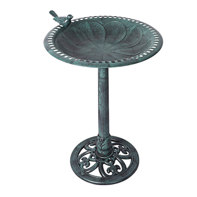 Bird Bath Feeder Metal Bowl Green