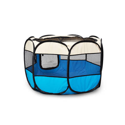 Pet Soft Playpen Dog Cat Puppy Play Round Crate Cage Tent Portable L Blue