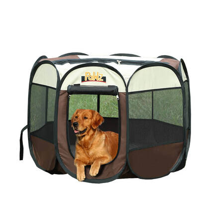 Dog Playpen Pet Play Pens Foldable Panel Tent Cage Portable Puppy Crate 52"