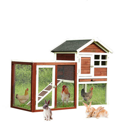 Wooden Outdoor Rabbit Hutch Chicken Coop Run Runs Hen Chook House Cage