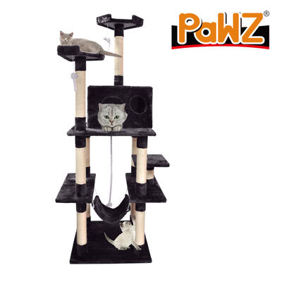 1.83M Cat Scratching Post Tree House Dark Brown 