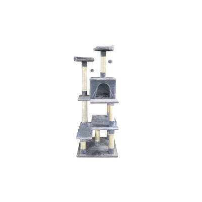 1.7M Cat Scratching Post Tree Gym House Condo Furniture Scratcher Wood Grey