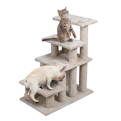 Cat Tree Beastie Scratching Condo Tower Scratcher Climbing Cream 