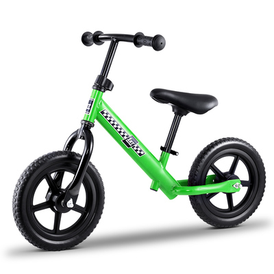 Kids Balance Bike Ride On Toys Puch Bicycle Wheels Toddler Baby 12" Bikes Green